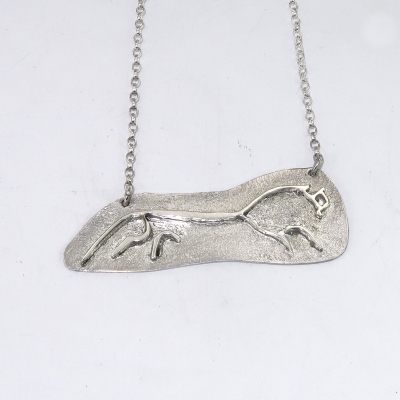 Silver white horse pendant